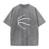 Fashion Washed T Shirt Basketball Printed T-shirts Cool Loose Personality Plus Size Round Neck Bleach T Shirt Men
