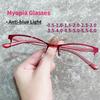Women Myopia Glasses Ladies Half Frame Anti-blue Light Prescription Glasses Men Finished Eyewear -1.0 To -4.0 Gafas