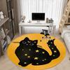 1pc Moon Cat Office Round Area Rug, Indoor Mat Suitable For Office, Under Office Chairs Bedroom Living Room Home Decor, Room Deco 113