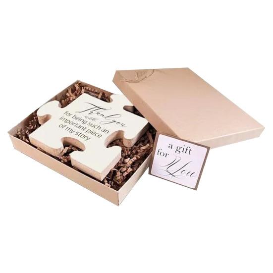 Wooden Puzzle Decoration Desktop Puzzle Shaped Ornament Keepsake Farewell Appreciation Gift for Colleagues Friends