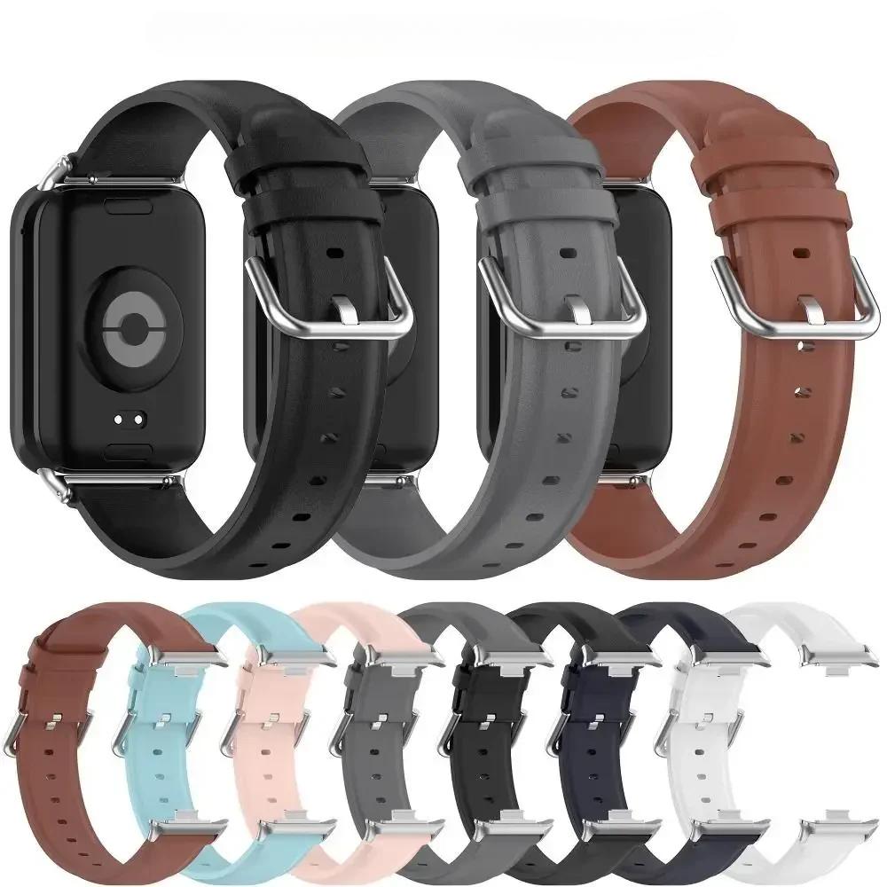 Leather Watch Strap For Xiaomi Band 9 8 Pro Bracelet Watchbands For Redmi Watch 6/5/4 Replacement Bands Accessories