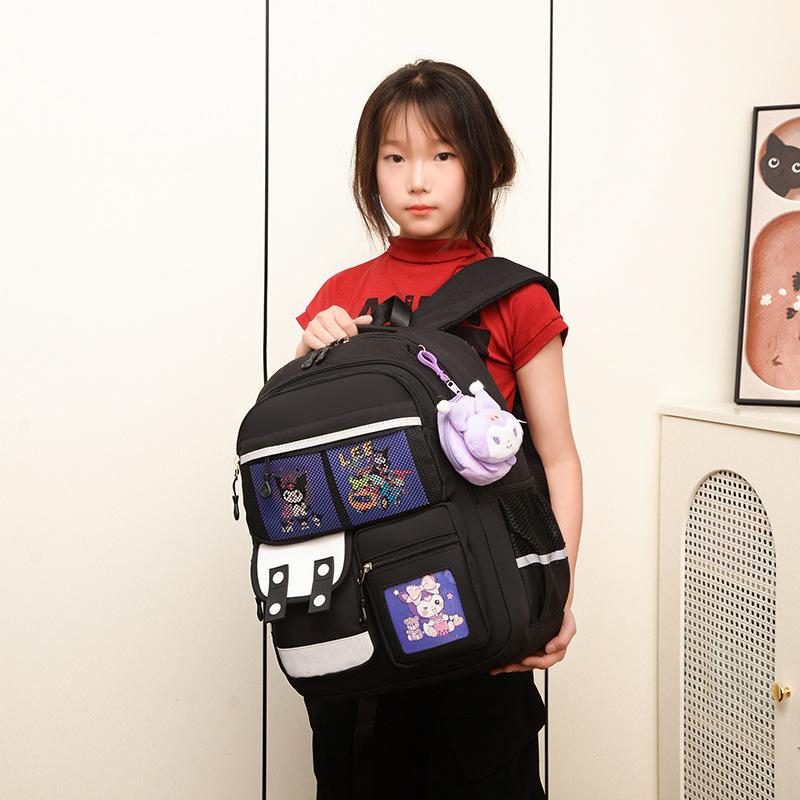 Large Capacity Primary School Schoolbag Cartoon Animation With Pendant Boys And Girls Backpack Cute Children'S Backpack Tide