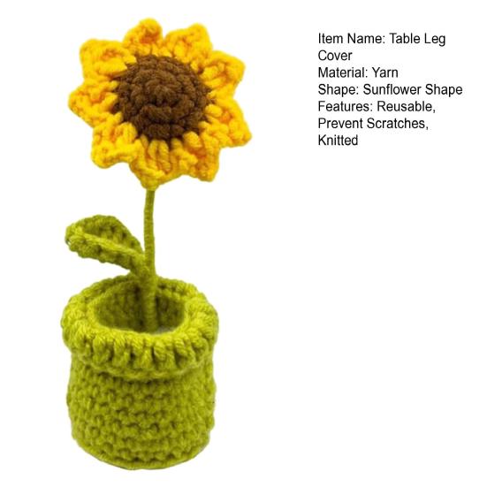 1/4 шт. Защитные чехлы для ножек стола в форме мультяшного подсолнуха, эластичные, предотвращают царапины и шум, многоразовые защитные напольные чехлы для ножек стульев