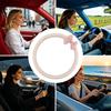 Car Wheel Cover For Women 15 Inches Lace Pattern Interior Protective Decor Steering Cover With Bow For SUV Truck Road Trip Daily