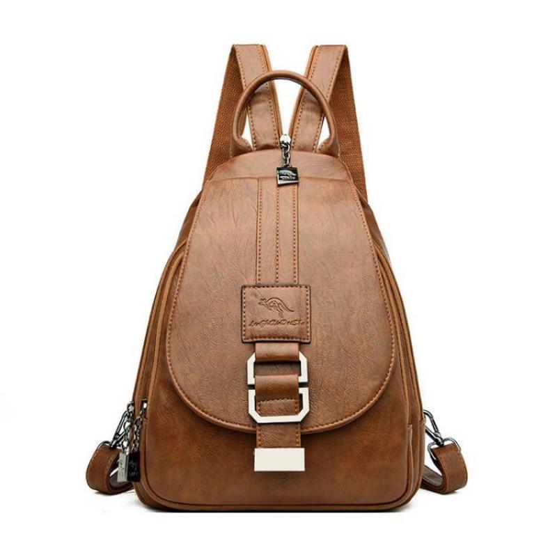 Women's Backpack Casual Soft PU Large Capacity Backpack Backpack Women's Chest Bag