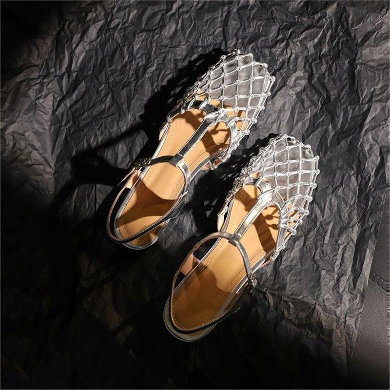 Ретро золотые сандалии с серебряной сумкой на завязке с пряжкой и низким каблуком, балетки, роскошная обувь