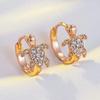 Unique White Zircon Sea Turtle Hoop Earrings For Women Gold Color Fashion Animal Jewelry Accessories