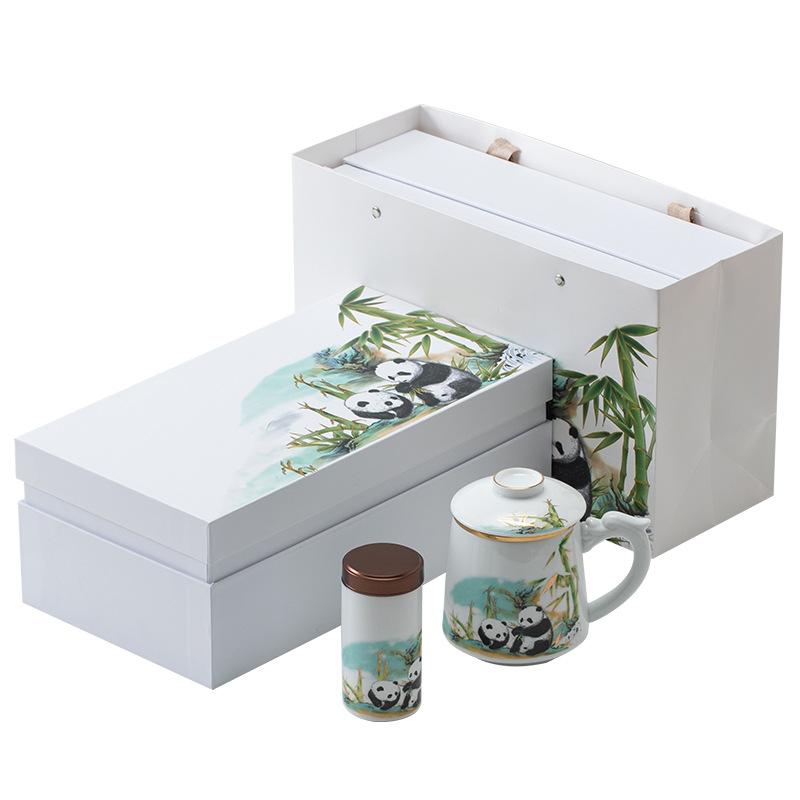 Креативная керамическая кружка с пандой в стиле Гочао, офисная кружка, подарочная коробка, бизнес-сувениры для компании, фестивальные сувениры