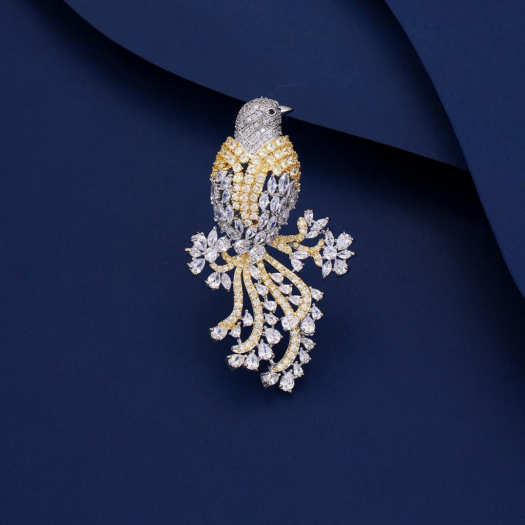 SUYU Классический Ретро Дизайн Брошь Птица Красочный Циркон Микровставка Аксессуары для Куртки Платья Праздничные Подарки