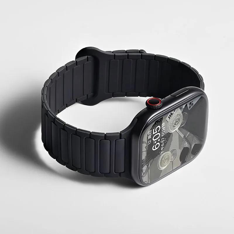 Apple Watch 42mm, 44mm 45mm, 46mm 49mm Magnetic Silicone Watch Strap for Apple Watch Series 1-10, SE and Ultra 42mm (Series 3) 44mm 45mm 49mm