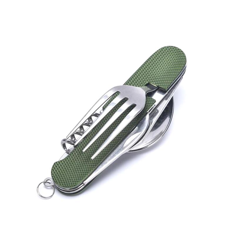 6 в 1 кемпинг пикник складная ложка вилка посуда открытый инструмент для выживания