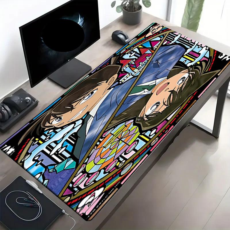 Detective Conan Print Mouse Pad, Anti‑Slip Desktop keyboard Mat, for PC Laptop Gaming Working Daily Use, Cool Festival Surprise Gift