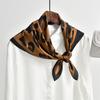 Ретро Леопардовый Квадратный Шарф Принт Шелковый Шарф Для Женщин Имитация Шелка Модный Универсальный Головной Убор Аксессуары Для Сумки Одежда 70*70см
