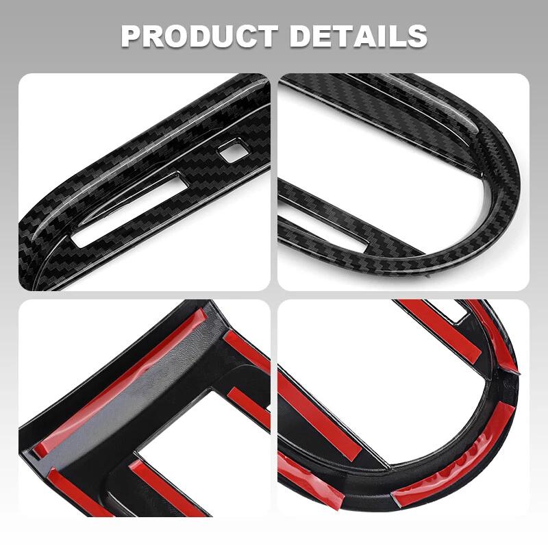 For Ford Mustang 2015+ Carbon Fiber Shift Frame Cover Plate Protection Decorative Sticker Car Interior Accessories