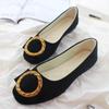 2024 Весна и Осень Новые Квадратные Тонкие Туфли Женские Туфли На Плоской Подошве Корейский Выпуск Металл Круглый Плюс Размер 35-43