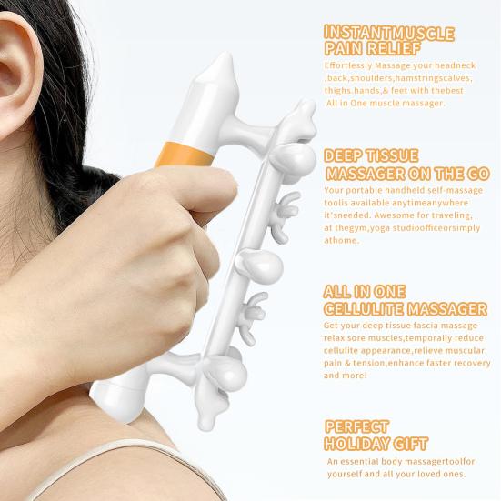 Массажер триггерной точки для миофасциального релиза. Ручной массажер для шеи, плеч, спины. Инструмент для восстановления мышц. Для облегчения боли в мышцах, лимфатической системы.