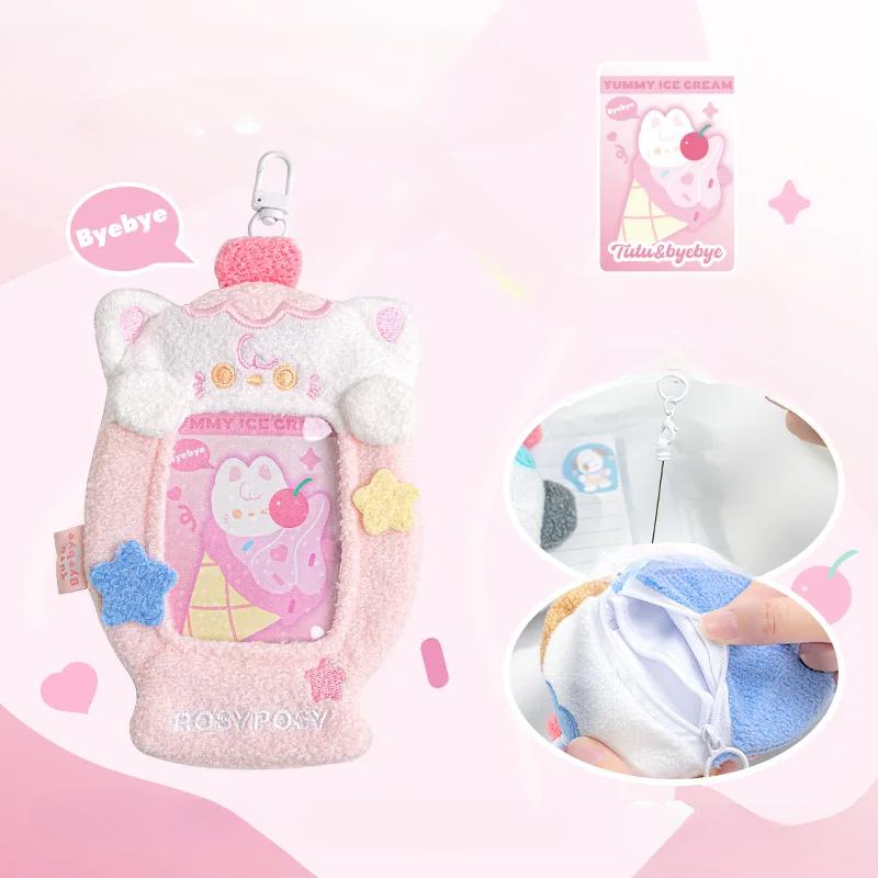 Lovely Kpop Idol Photocard Holder American Style Kawaii Animal Puppy Bunny Card Holder Sbuway Bus School Card Protective Sleeve