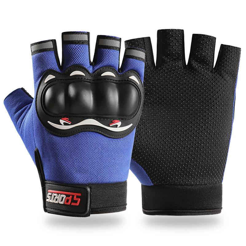Мотоциклетные перчатки Мужские Мотоциклетные Уличные Гоночные Экипировка Защита Ладони Дышащие Перчатки Без Пальцев Рыцарские Противоударные