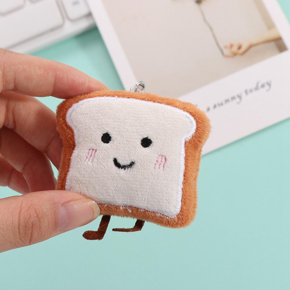 Keychain Plush Bread Keychain Toast Bread Bread Keyring Cute Key Chain Car Key Chain