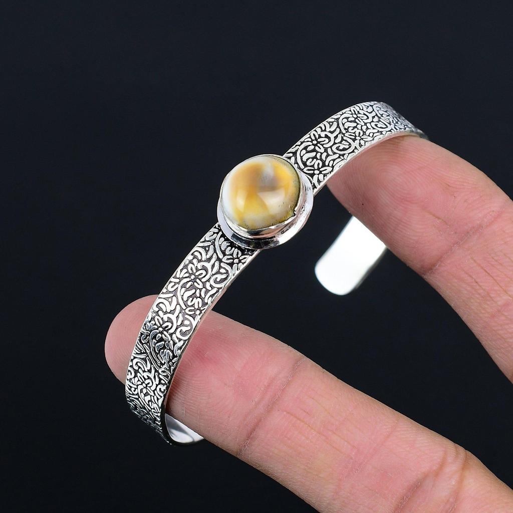 День матери Сделка Раковина Шива Глаз Камень Жена Браслет-манжета Серебро 925 пробы