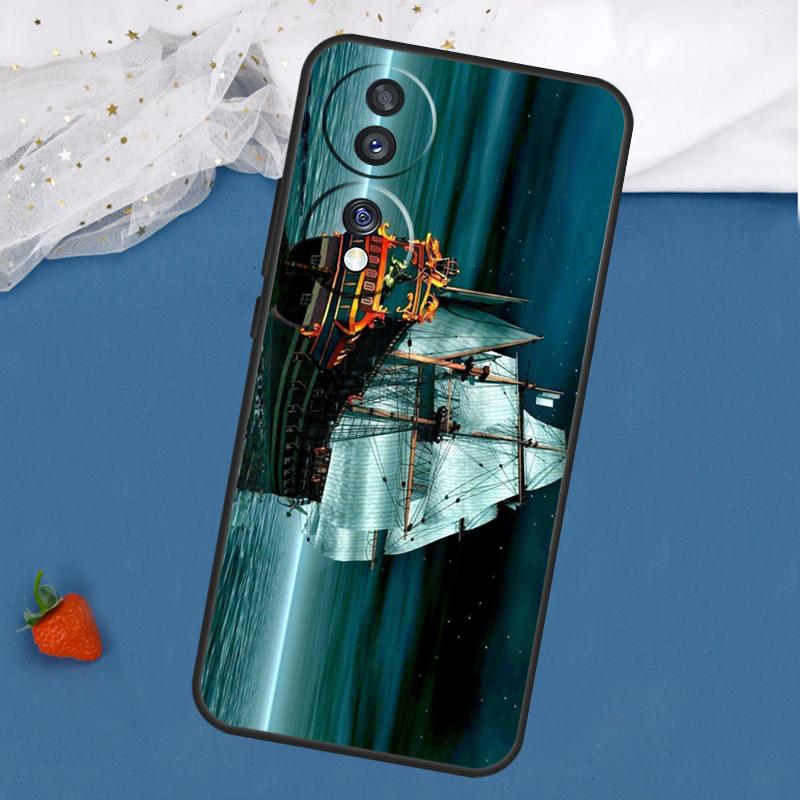 Старый корабль в морскую лунную ночь Чехол для Honor Magic 7 5 6 Lite 8 Pro 200 400 50 70 90 X8c X8b X9a X9b X9c X9d Win RT Чехол
