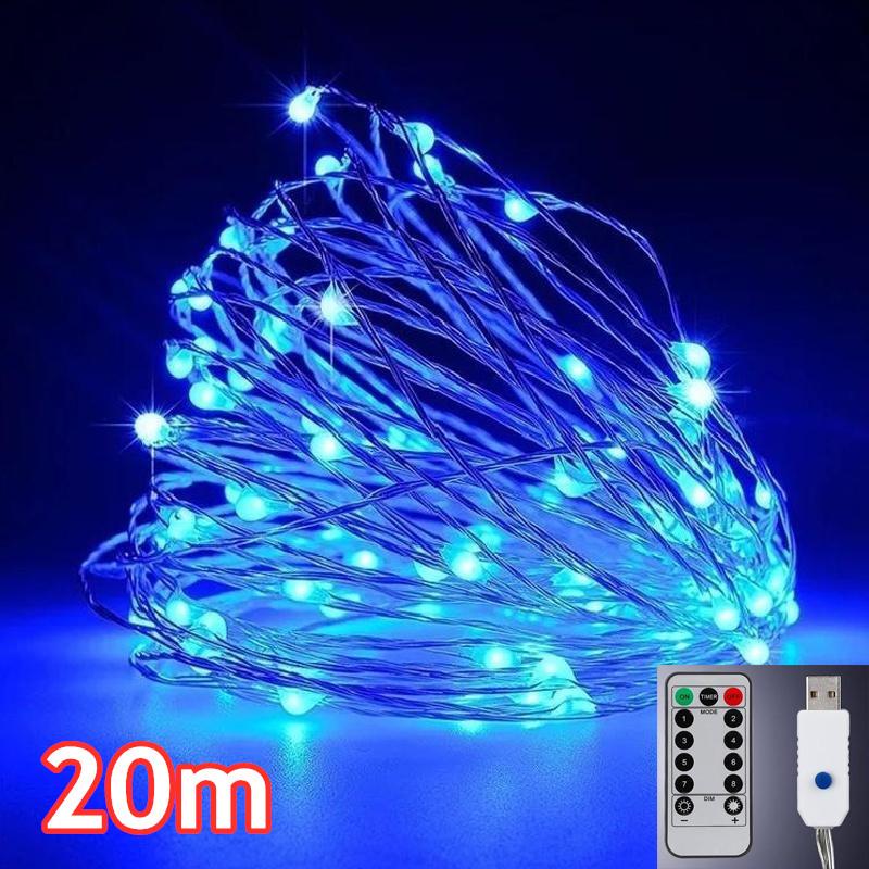 Разноцветная светодиодная декоративная гирлянда с пультом управления