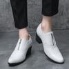 Fashion Men's Wedding High Heel Leather Shoes Classic Black and White Versatile Style Fashion Party Casual Business Thick Soled Shoes
