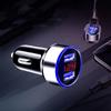 Car Charger Dual Usb Qc 3.0 Adapter Lighter Led Voltmeter For All Types Mobile Phone Charger Smart Dual Usb Charging