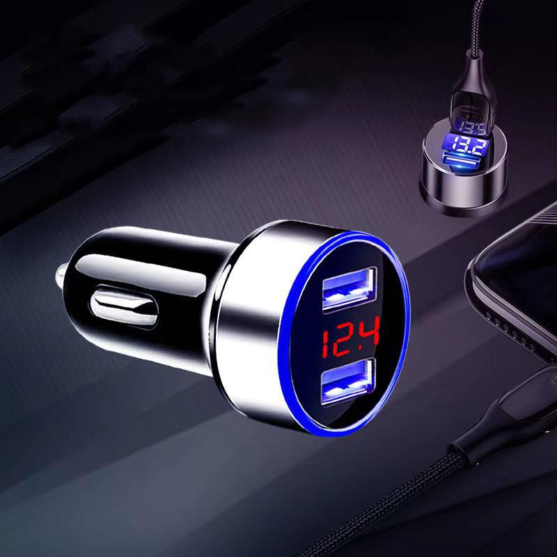 Автомобильное зарядное устройство Dual Usb Qc 3.0 адаптер прикуриватель светодиодный вольтметр для всех типов мобильных телефонов зарядное устройство Smart Dual Usb зарядка