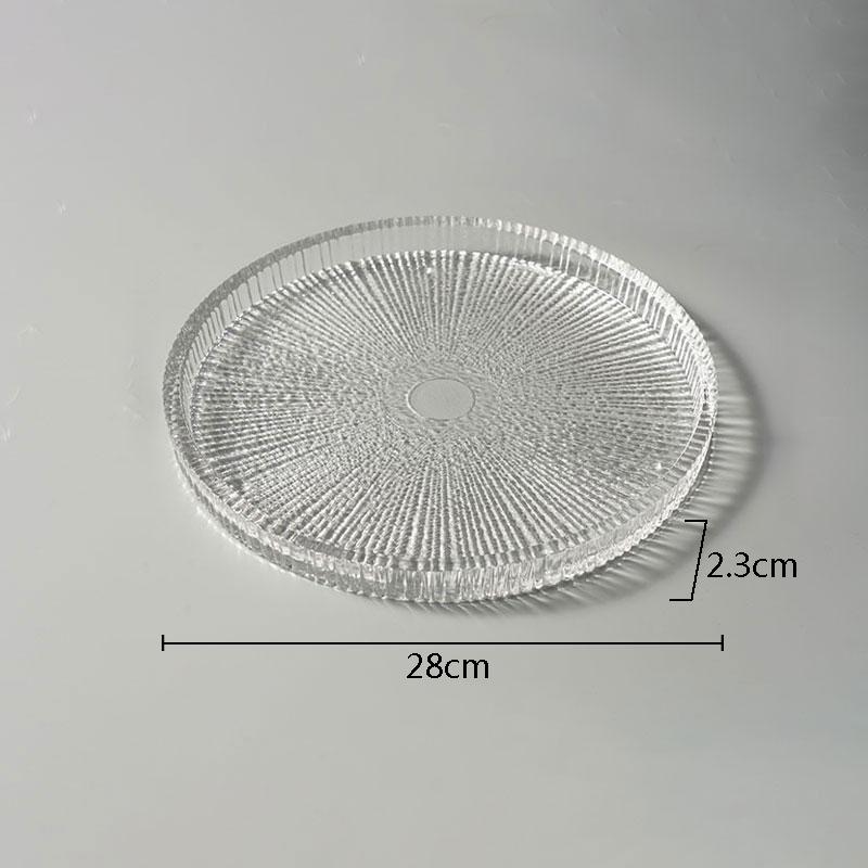 Transparent Glass Dinner Plate Restaurant Creative Flat Plate Dessert Plate Snack Plates Pasta Salad Plates Special Tableware