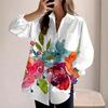Elegant Casual Floral Print Cardigan Shirt Top with Pocket