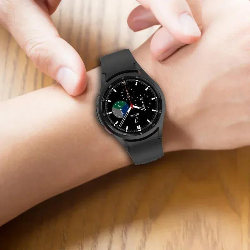 Классический ремешок для Samsung Galaxy Watch 4 classic 46 мм 42 мм 6 43 мм 47 мм 5 pro 45 мм силиконовый браслет correa Galaxy Watch 4 44 мм 40 мм band