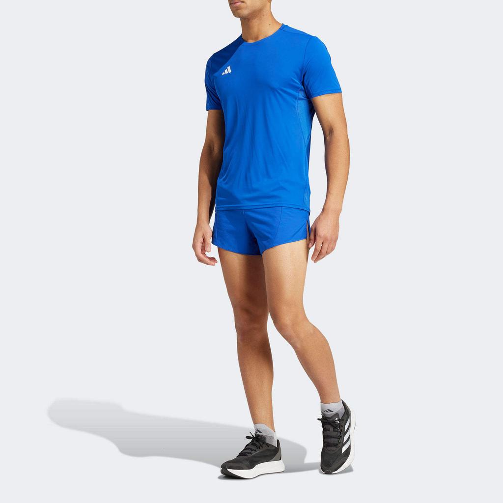 Adidas Adizero Essentials Crew Neck Logo Print Pullover Short Sleeve T-Shirt Men Tops Blue IT1469