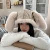 Cute Plush Rabbit Ear Scarf Winter Warm Neck Warmer