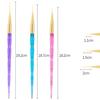 3 шт. Инструмент для маникюра Светотерапия Ручка для вытягивания 3 палочки Цветной пластик Кисть для цвета Ручка для прорисовки контура