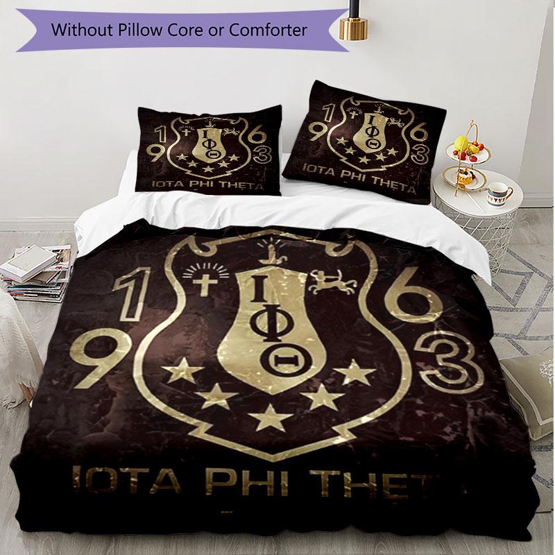 3pcs Duvet Cover Set (1*Duvet Cover + 2*Pillowcase, Without Core), Iota Phi Theta Print Soft All‑Season Bedding Set, Home Bedroom Decor Gift