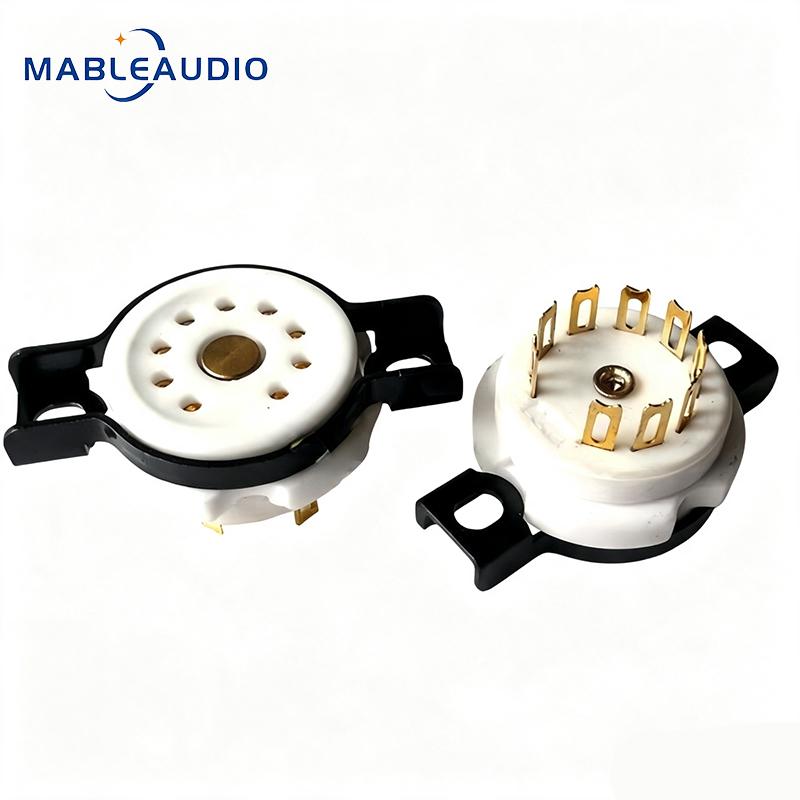 1PC HIFI 9Pin Valve Socket EZ‑1109A‑B‑C Series Ceramic Tube Base Chassis Mount for ECC82 6DJ8 Vintage Audio Amplifier DIY PartsGood product
