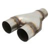 Y Shaped Exhaust Tailpipe Tips Stainless Steel 1 Inlet 2 Outlet Universal Muffler End Tip Adapter Connector 76mm Inner