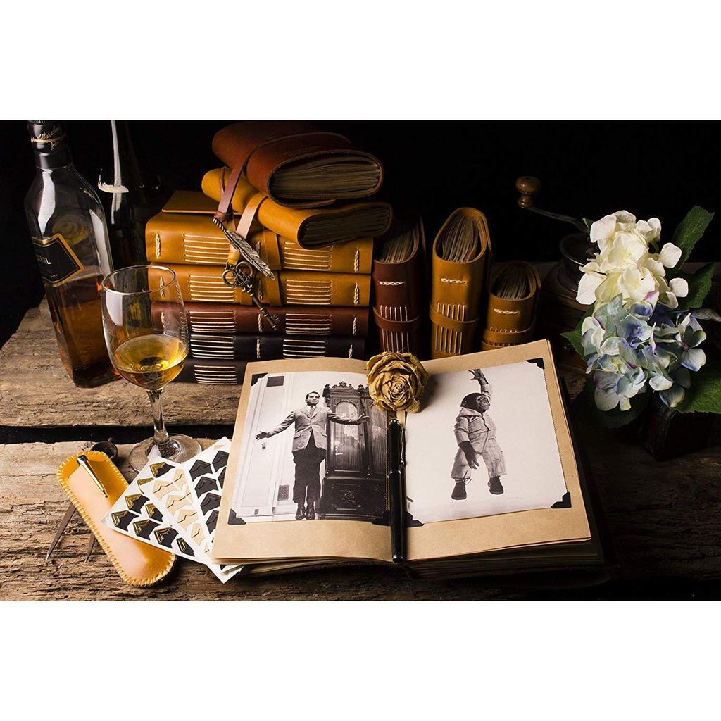 Винтажный кожаный бумажный дневник ручной работы со стильным ключом (коричневый)