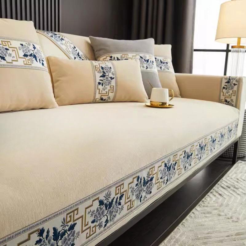 Однотонный шенилловый коврик для дивана, нежное кружевное украшение для гостиной на все сезоны, нескользящая подушка на сиденье дивана, чехол на диван, диванное полотенце