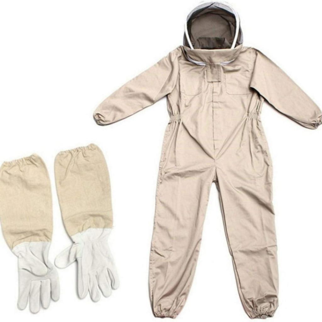 Leling Beekeeper Combination, Professional Beekeeping Costume with Protective Gloves & Veil, Beekeeper Combination for Whole Body, Anti Wasps