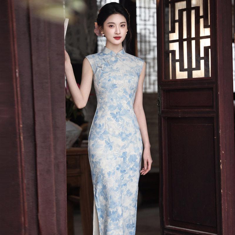 Sleeveless national style new Chinese long cheongsam improved young 1011 new women's high-end sense retro daily summer