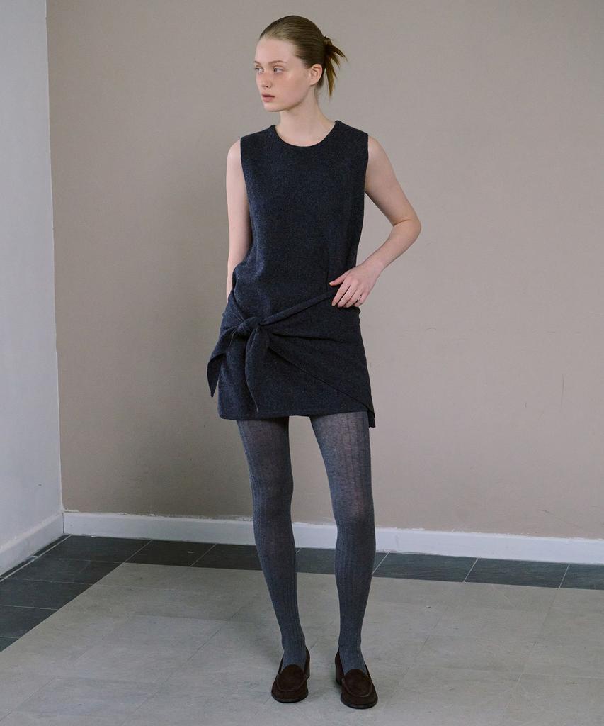 Awi Wool Knit Dress_Charcoal