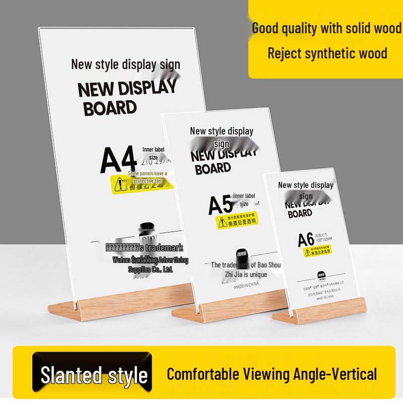 Acrylic A4 Menu Display Stand for Coffee & Milk Tea Shops