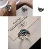 Elegant Geometric Style Open Ring For Women Vintage Punk Hollow Zircon Jewelry Piece
