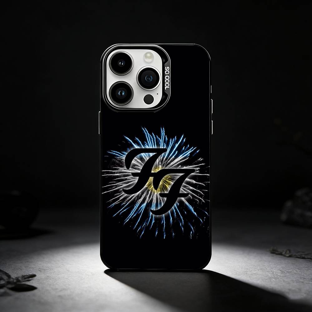 Foo F-Fighters band Phone Case For iPhone 17,16,15,14,13,12,11 Plus,Pro Max,XS,Colored silver phone case
