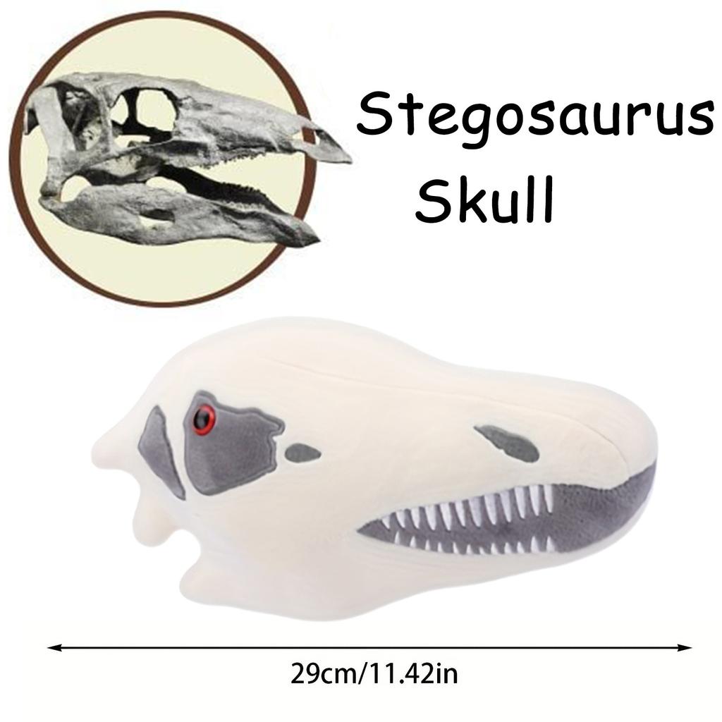 Мягкая плюшевая подушка для куклы Fuzzy Fossils Riceratops Skull Dinosaur Skull