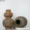 Винтажная расписная керамическая ваза для украшения стола, цветочная композиция, цветочные горшки, ровная поверхность, ретро-вазы, декор для комнаты в эстетическом стиле.