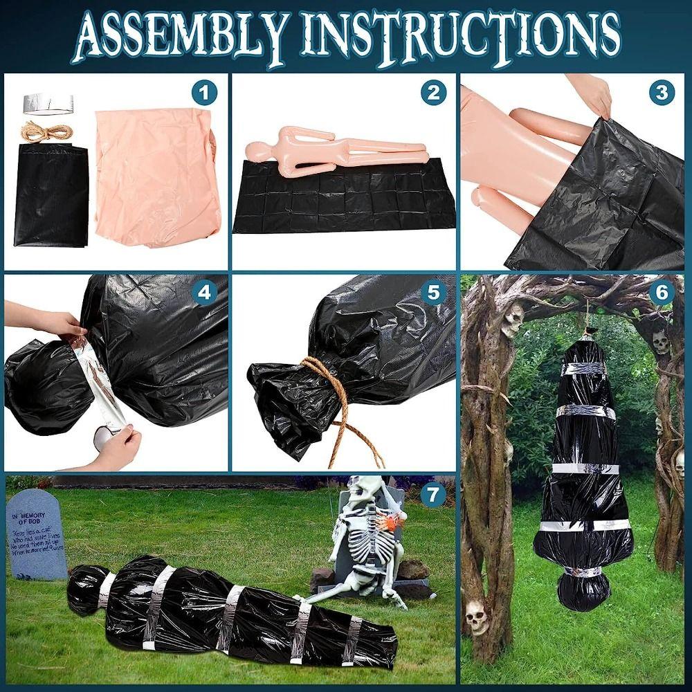 Scary Hanging Corpse Inflatable Halloween Ornament Halloween Decorations Dead Victim Props  Yard