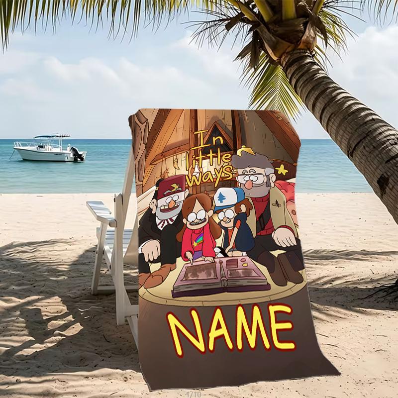 Customizable personalized beach towels Gravity Falls themed designs.Suitable for the beach, yoga, sports;ideal as beach accessories